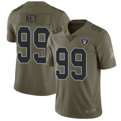 Men Oakland Raiders Limited Olive Arden Key Jersey NFL Football #99 2017 Salute to Service Jersey